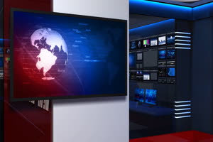 虚拟直播间 新闻演播室绿布和绿幕视频抠像素材