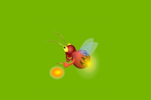 萤火虫 动物 飞虫 昆虫 卡通绿屏抠像素材 特效