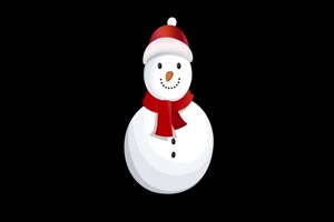 雪人1 圣诞节 带通道 抠像视频素材手机特效图片
