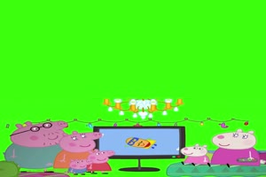 小猪佩奇儿童节2抠像素材 绿屏素材 特效素材手机特效图片