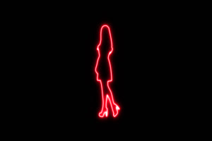 免费女孩 美女 1  手绘发光线条霓虹闪烁图形动画手机特效图片