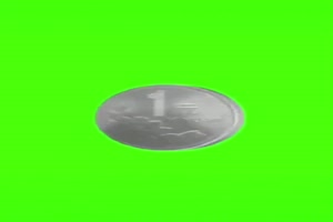 单个硬币 旋转硬币 魔法硬绿布和绿幕视频抠像素材