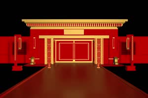 宫门 春节喜庆 抠像视频 黑幕背景 特效素材 剪映手机特效图片