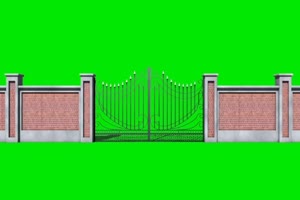 围墙门打开 绿幕素材 绿幕抠像 绿幕视频手机特效图片