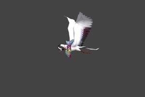 一只带鞍的仙鹤 白鹭 天鹅 飞鸟 黑幕抠像视频素手机特效图片