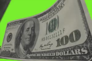 美元 美金 绿屏抠像素材 绿幕素材