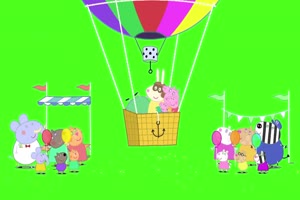 小猪佩奇 热气球 绿屏抠像 巧影AE素材 特效牛手机特效图片