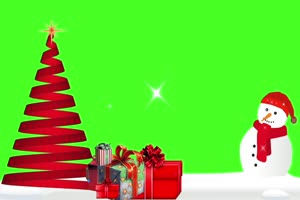 圣诞节圣诞礼物和雪人绿屏 AE 特效 巧影素材60手机特效图片