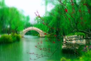 小桥流水 古风 唯美 视频绿布和绿幕视频抠像素材