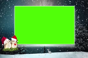 圣诞节雪景相框1绿屏 AE