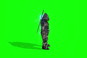 背剑带枪机械大猩猩侧面 绿幕素材 巧影剪映 特手机特效图片