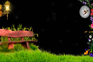 草坪长椅 直播背景视频 唯美风景视频 黑幕素材