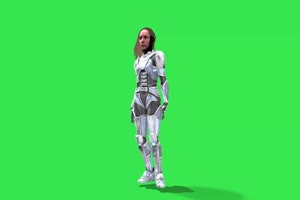 美女战士跳舞 机器人 视频特效 绿幕素材 抠像通手机特效图片