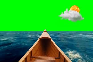 独木舟大海行驶 绿幕 风景背景视频 绿幕视频素手机特效图片