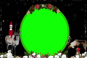 圣诞节圆相框1绿屏 AE 特效