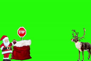 圣诞节圣诞老人和梅花鹿绿屏 AE 特效 巧影素材手机特效图片