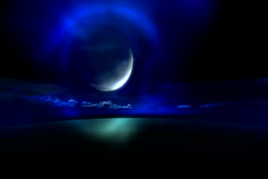 月色海面21 星空 月亮 夜晚 背景素材手机特效图片