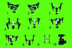 11款无人机 航拍机器人 Drone 绿幕视频 绿幕素材抠手机特效图片