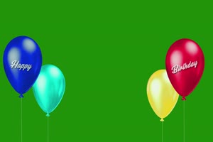 气球绿幕视频素材 生日快乐绿幕 2 免费绿幕视频手机特效图片