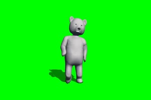 泰迪熊 走路 1绿屏素材 绿幕抠像素材手机特效图片