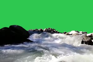 瀑布绿幕视频 高山流水 小溪绿幕 5手机特效图片