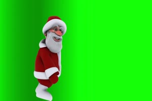 圣诞老人 走来走去 圣诞节绿布和绿幕视频抠像素材