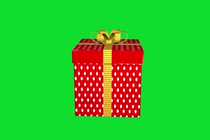 礼品盒子 绿屏抠像蓝幕特效素材
