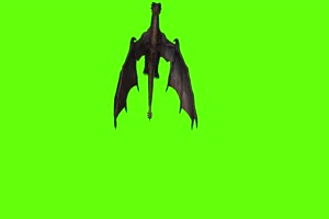 黑色翼龙飞下面1 绿幕视频 绿幕素材 剪映抠像素