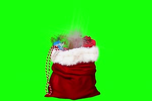 圣诞节圣诞老人的礼物袋绿屏 AE 特效 巧影素材手机特效图片