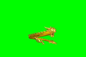 龙 飞龙 中国龙 绿屏抠像素材带声音 巧影AE
