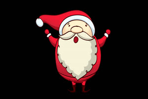 卡通圣诞老人 圣诞节 抠像视频素材 免费下载手机特效图片