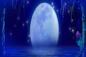 月色海面11有音乐 星空 月亮 夜晚 背景素材手机特效图片