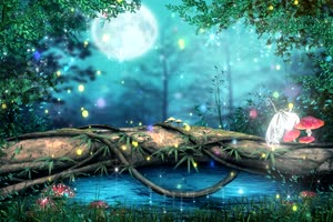 271梦幻森林有音乐 背景素材 巧影AE手机特效图片