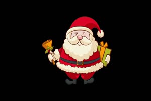 卡通圣诞老人5 圣诞节 抠像视频素材 免费下载
