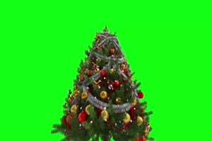 4K圣诞树2022圣诞节新年绿幕抠像素材 相框绿幕手机特效图片