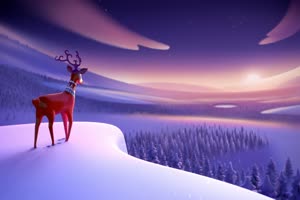 圣诞节景剧深山小鹿有音乐 特效牛 视频素材网手机特效图片