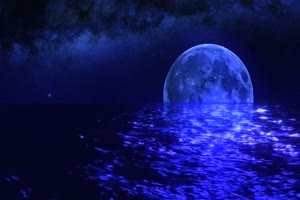 月色海面14有音乐 星空 月亮 夜晚 背景素材手机特效图片