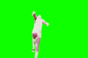 粉色的人奔跑 绿幕视频 抠像素材 特效牛手机特效图片