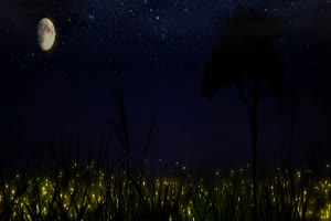 萤火虫夜色 背景素材 中秋节素材手机特效图片