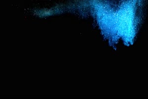 蓝色光斑光晕粒子灰尘从天而下 黑幕背景视频手机特效图片