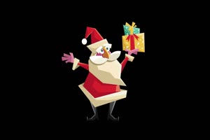 卡通圣诞老人2 圣诞节 抠像视频素材 免费下载