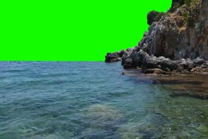 海水山边绿屏 绿幕素材 绿幕抠像 绿幕视频手机特效图片