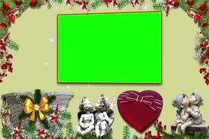 圣诞节天使长形相框绿屏 AE 特效 巧影素材22484手机特效图片