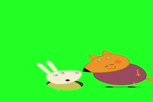 小猪佩奇兔妈妈的草莓蛋绿布和绿幕视频抠像素材