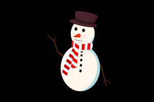 雪人5 圣诞节 带通道 抠像视频素材