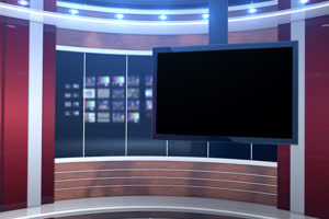 虚拟直播间 新闻演播室2 透明通道Alpha 抠像素材手机特效图片