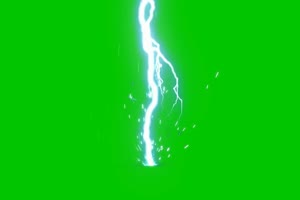 闪电 电闪雷鸣 闪电劈中绿布和绿幕视频抠像素材