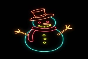 雪人 卡通圣诞节黑幕背景 抠像视频素材 免费手机特效图片