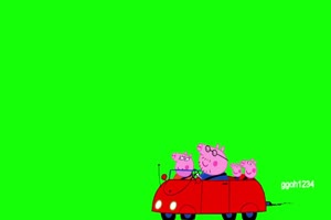 小猪佩奇 全家自助游 绿屏抠像素材 公众号特效手机特效图片