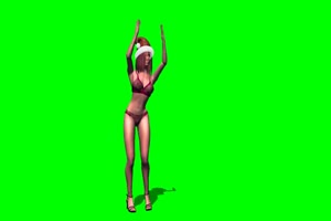免费比基尼美女 跳舞 12 绿幕视频 抠像视频 剪映手机特效图片